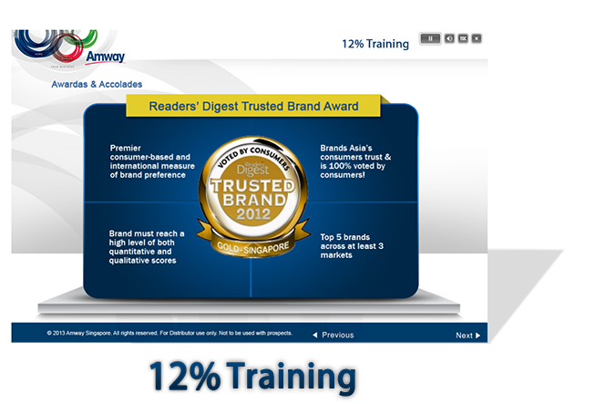 Amway, e-learning, elearning, case study, singapore, appstronic, HTML5, SCORM, Amway Singapore e-learning, online learning, mobile learning,offline learning,12%,12% training